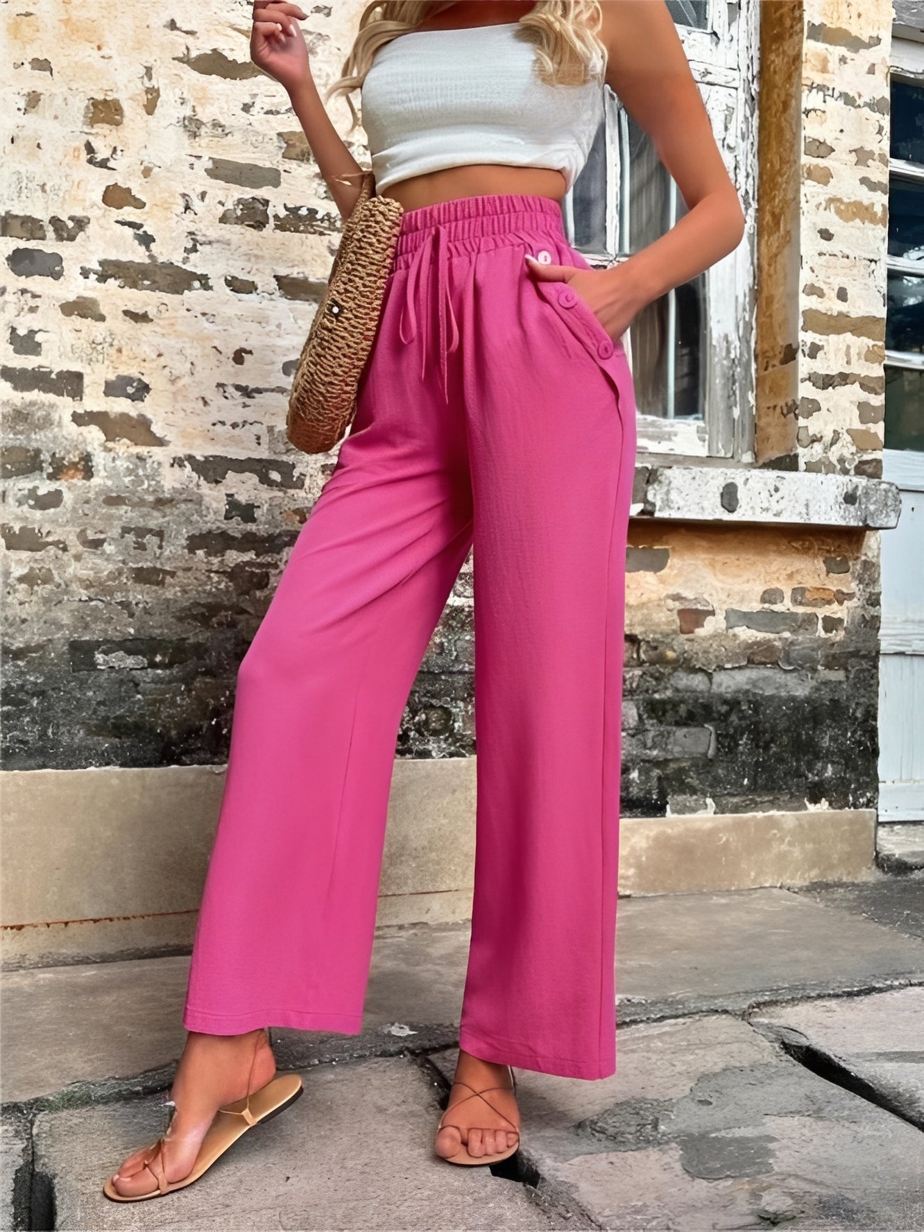 Allie - Modische, locker geschnittene Damenhose mit hohem Bund