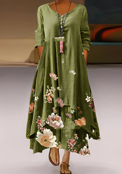 Belle - Elegantes, locker geschnittenes Damenkleid mit Muster