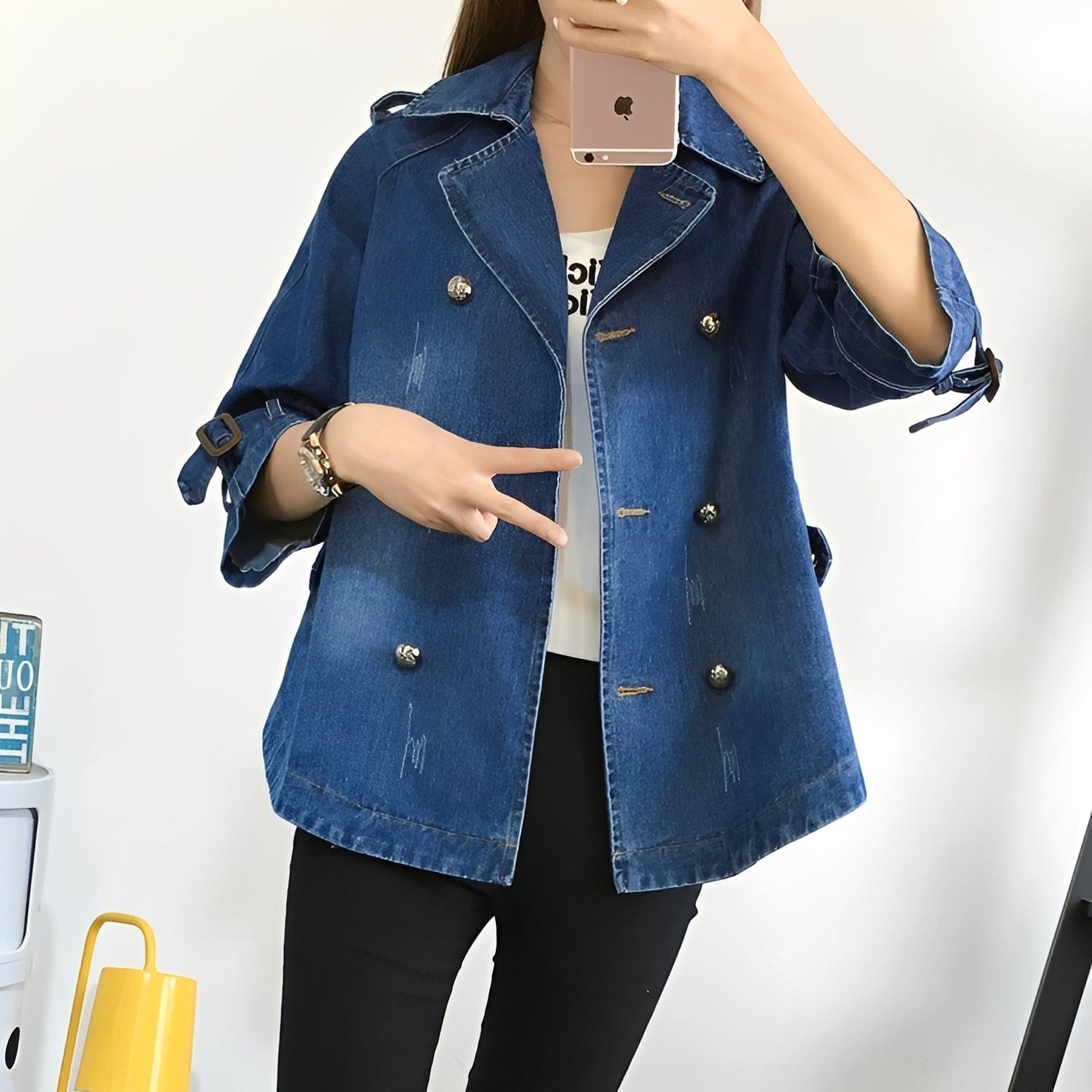 Faye - Schicker Cape-Mantel aus Denim