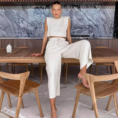 Meavel - Stilvolles Set aus weiten Hosen und Top