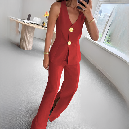 Verna - Bequemes ärmelloses Top mit Hose