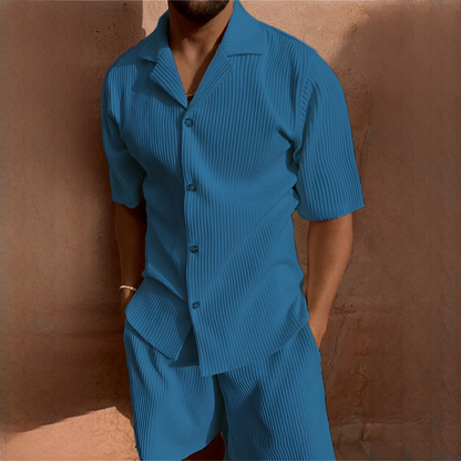 Junmar - Herren-Set mit Hemd und Shorts, casual