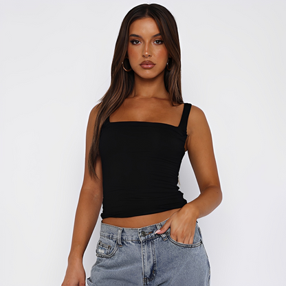 Genevieve - Einfaches einfarbiges Cami-Top