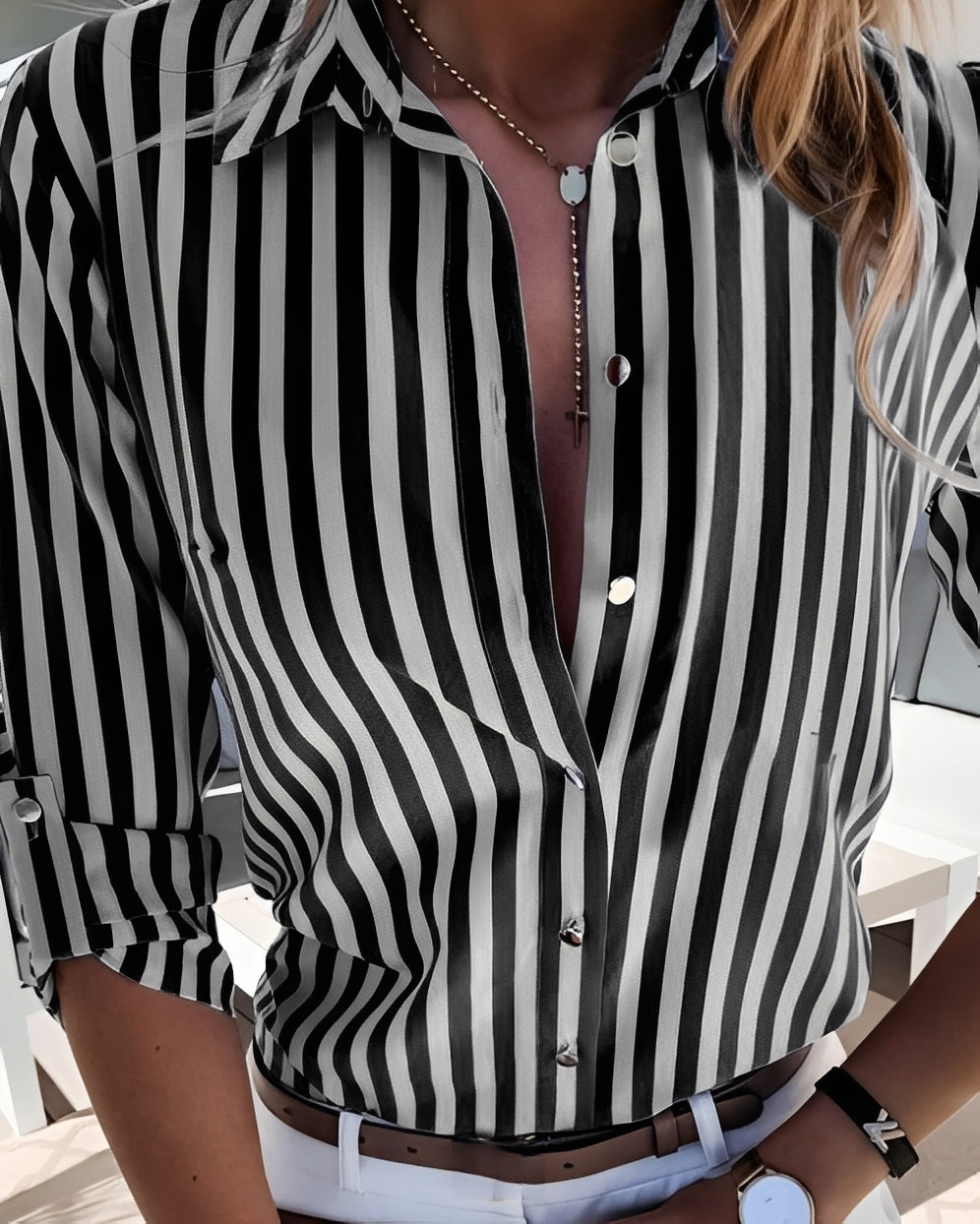 Rosie - Bluse im Retro-Streifenlook