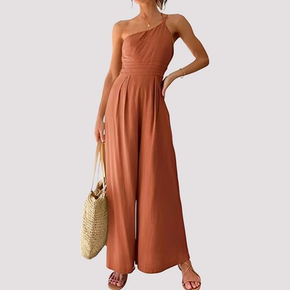 Carla - Eleganter Ein-Schulter-Jumpsuit mit weitem Bein für Damen
