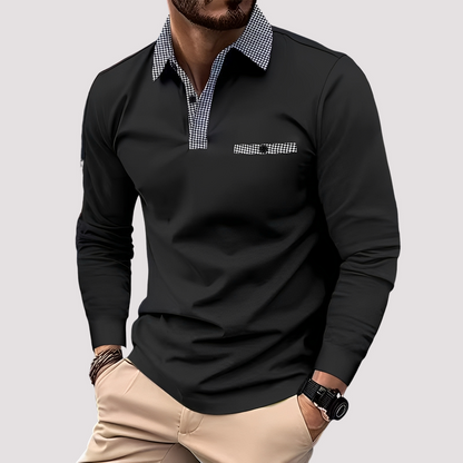 Aidan - Stilvolles Langarm-Poloshirt für Herren