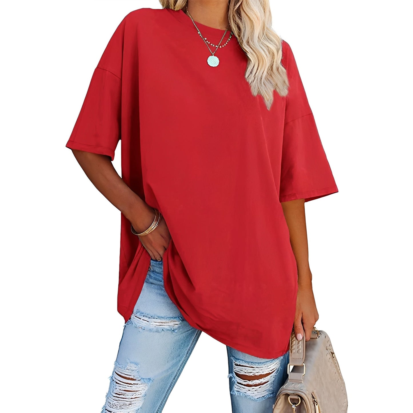 Alice - Locker geschnittenes T-Shirt mit breiten Schultern