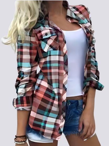 Charlotte - Buntes Langarmhemd