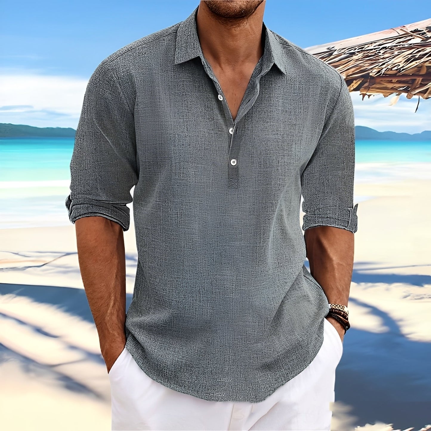Ricky – Herren Langarmhemd – ideal für entspannte, warme Tage