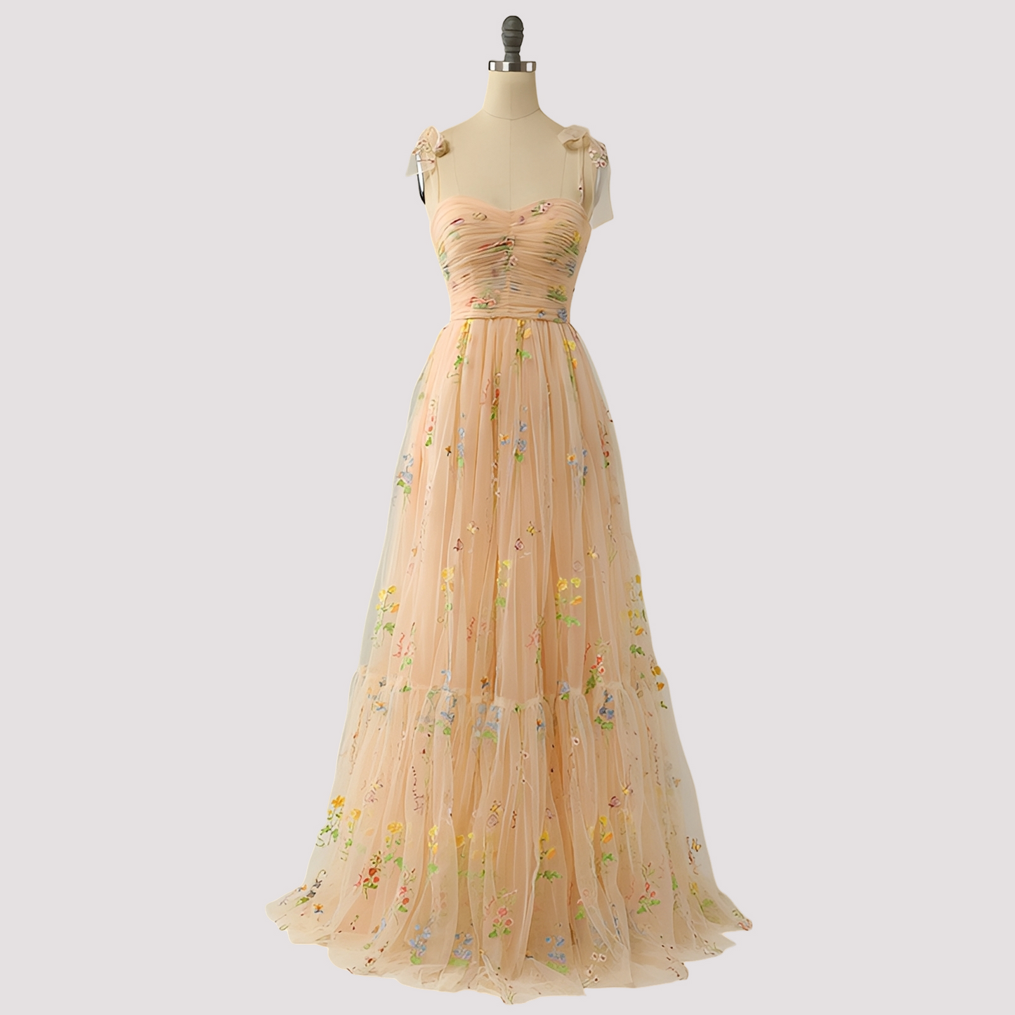 Livia - Elegantes Abendkleid mit Blumenstickerei
