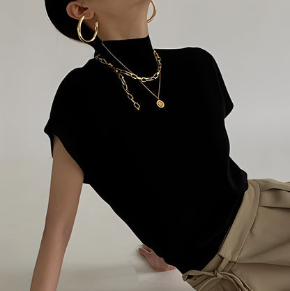 Rhea - Elegantes Halbrollkragen-Top