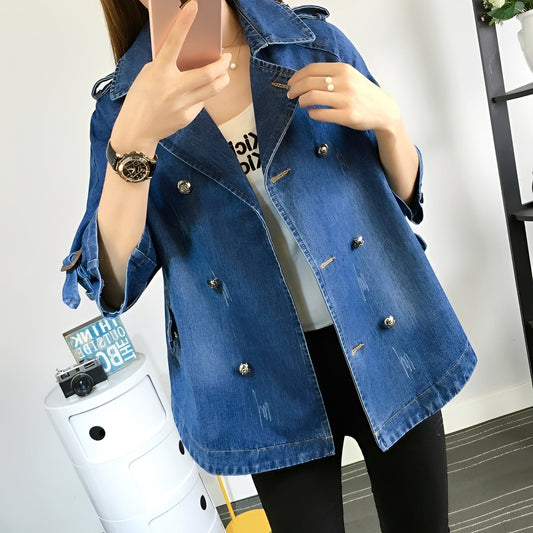 Faye - Schicker Cape-Mantel aus Denim