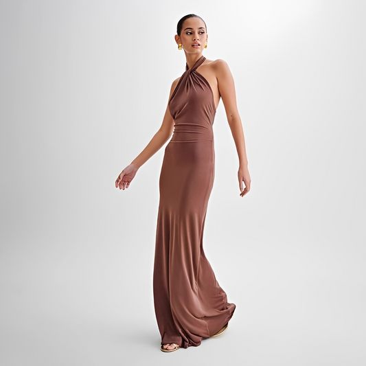 Mabel - Elegantes Maxikleid mit offenem Rücken