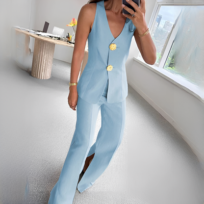 Verna - Bequemes ärmelloses Top mit Hose