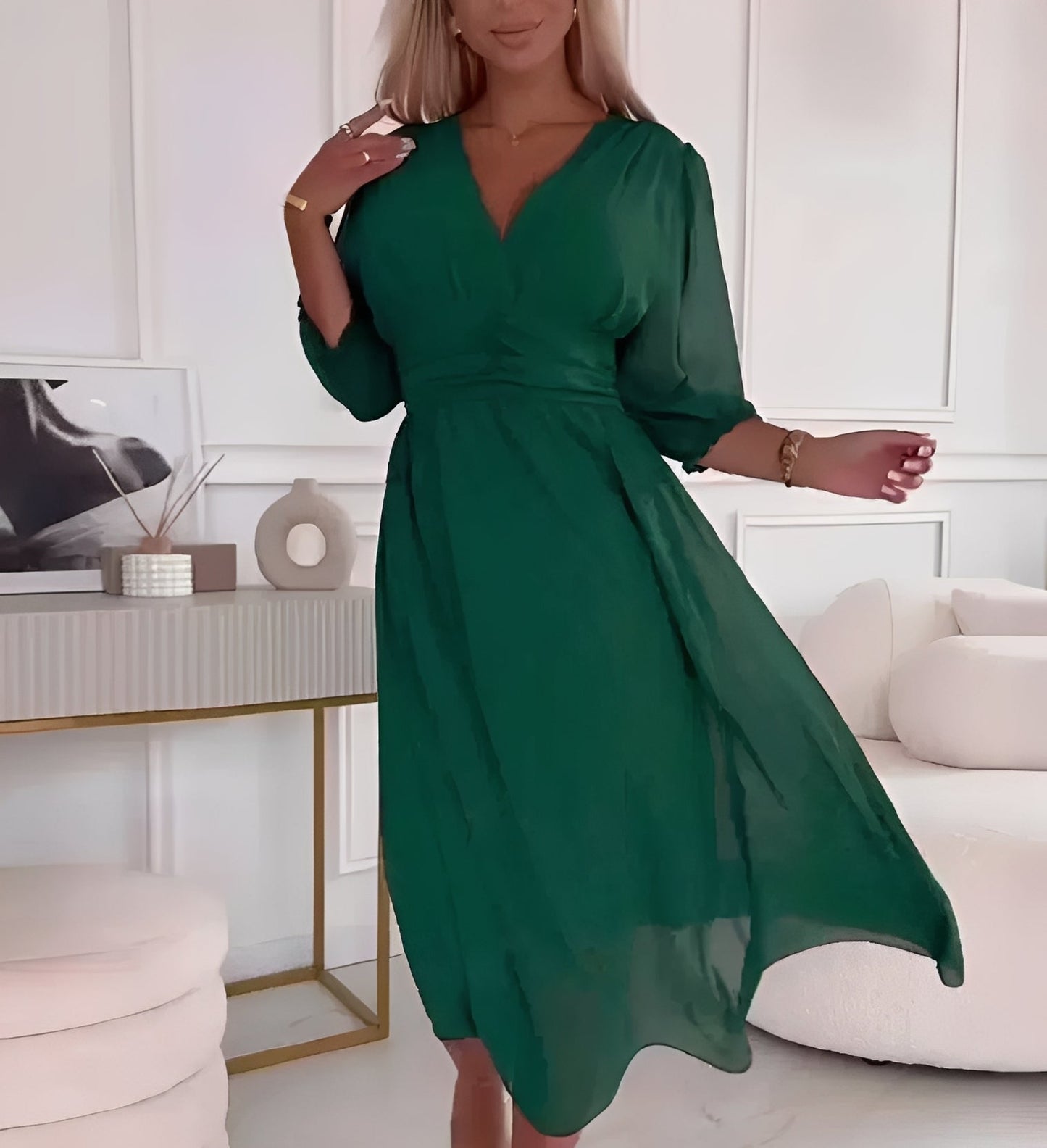 Aysha - Midi-Kleid mit langen Ärmeln