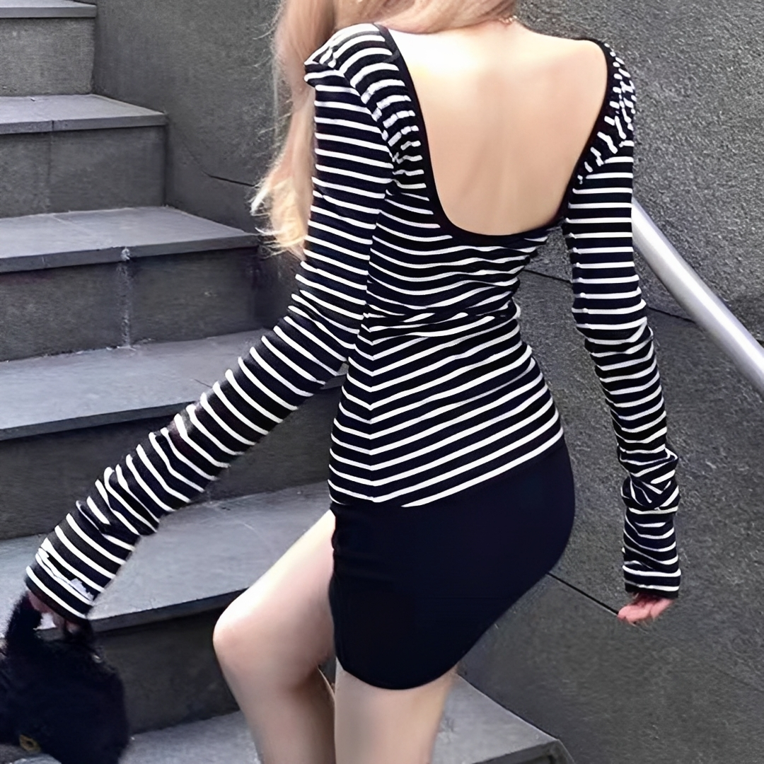 Michaila - Overall mit Streifen und langen Ärmeln