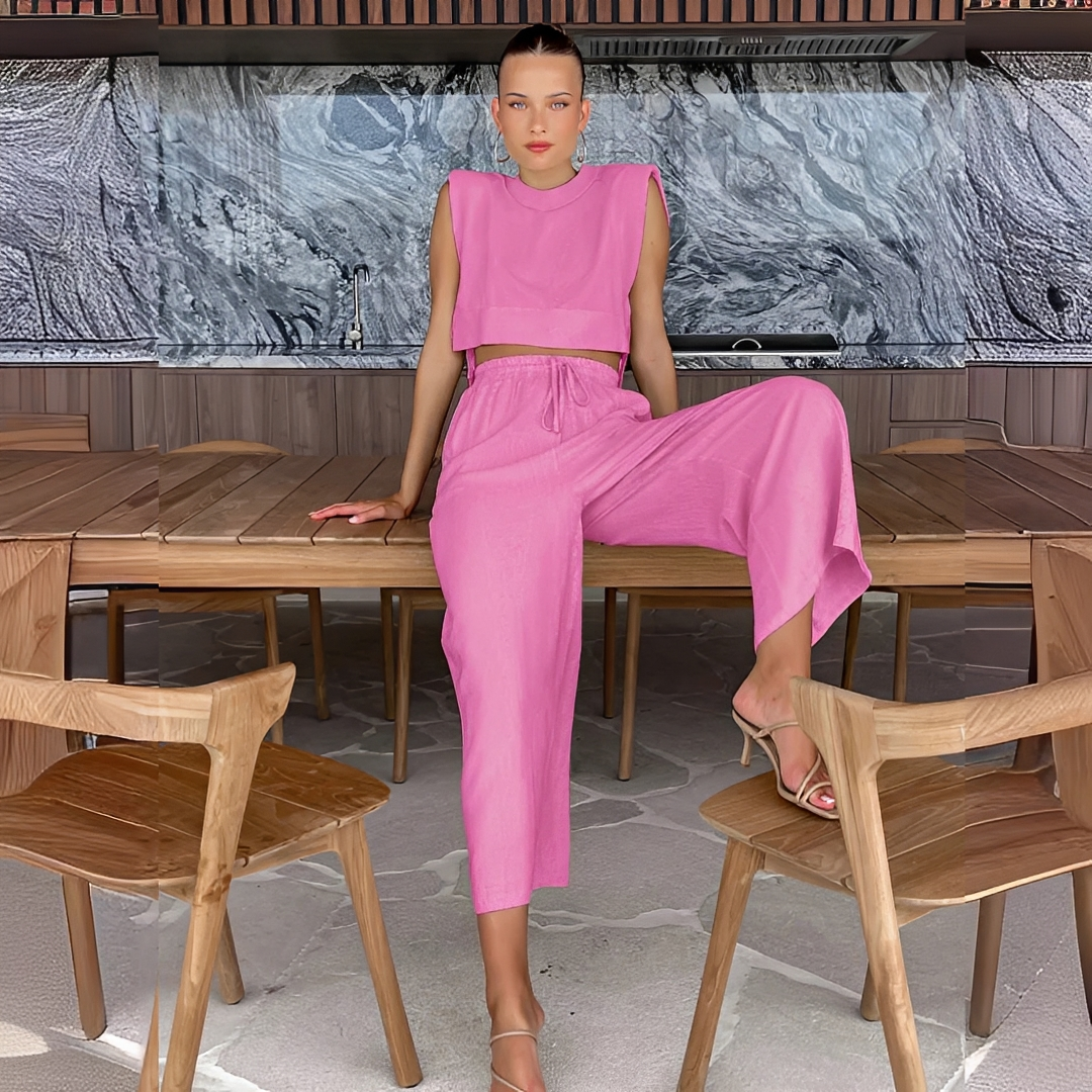 Meavel - Stilvolles Set aus weiten Hosen und Top