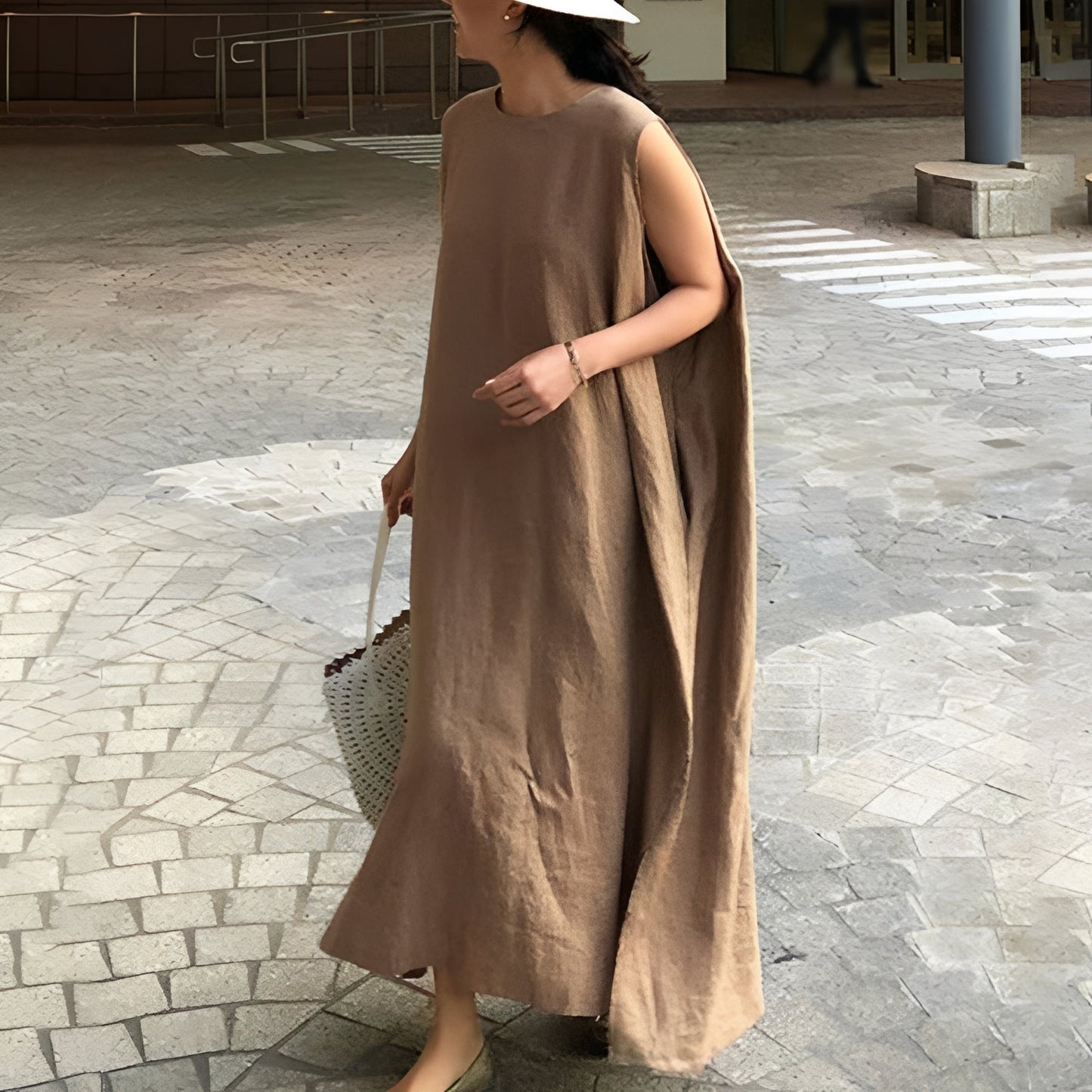 Carly - Lockeres, ärmelloses Damenplisseekleid