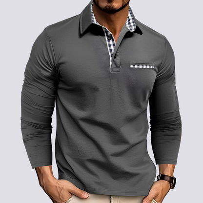 Mark – Herren-Polohemd – Langarm-Casual-Shirts