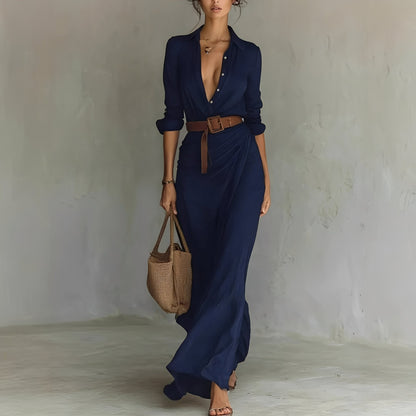 Hanny - Komfortables Maxikleid mit Gürtel