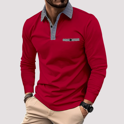 Aidan - Stilvolles Langarm-Poloshirt für Herren