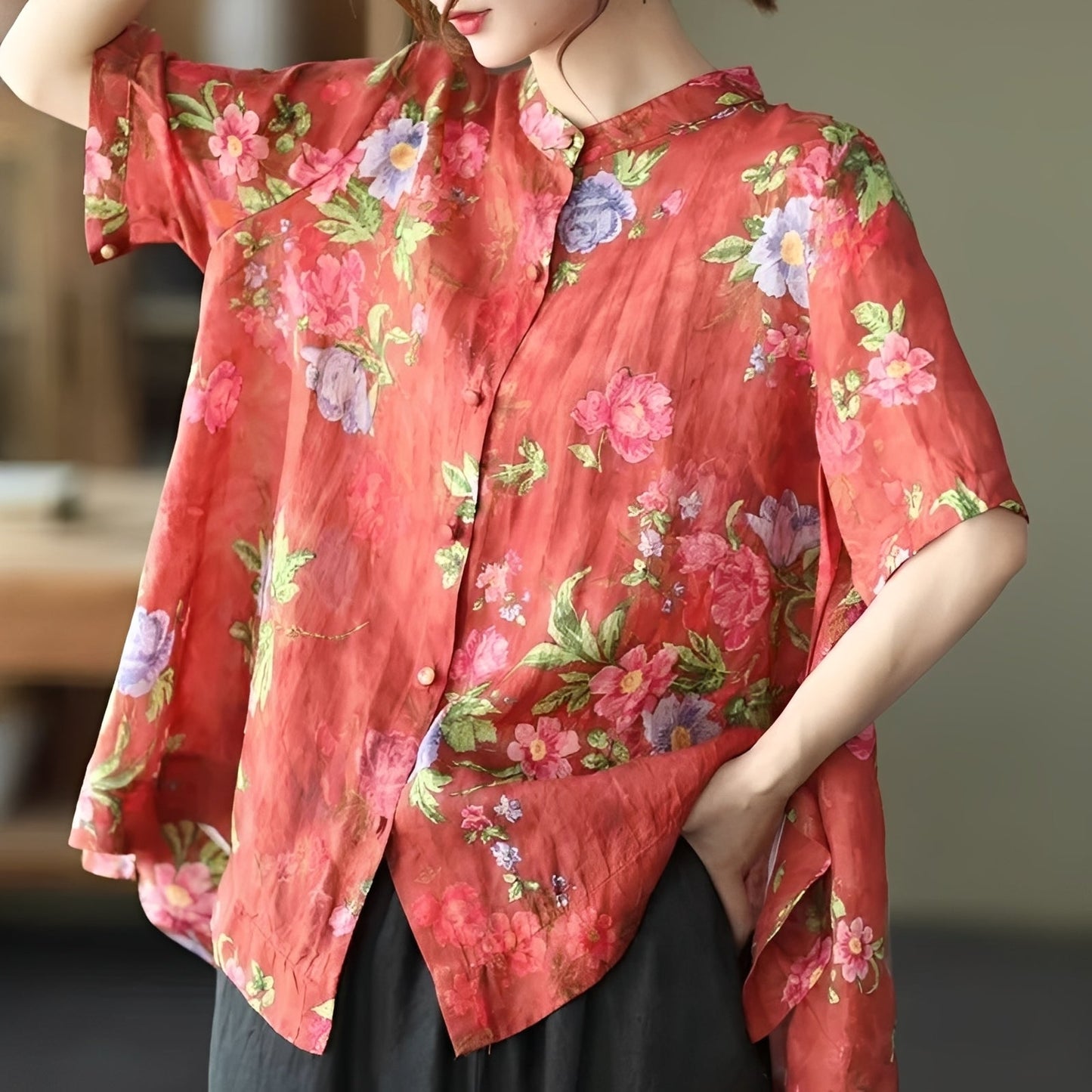 Alana - Elegante Bluse mit halben Ärmeln für Damen