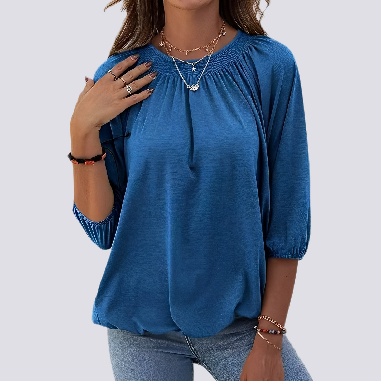 Telsa - Freizeitbluse mit Rundhalsausschnitt für Damen