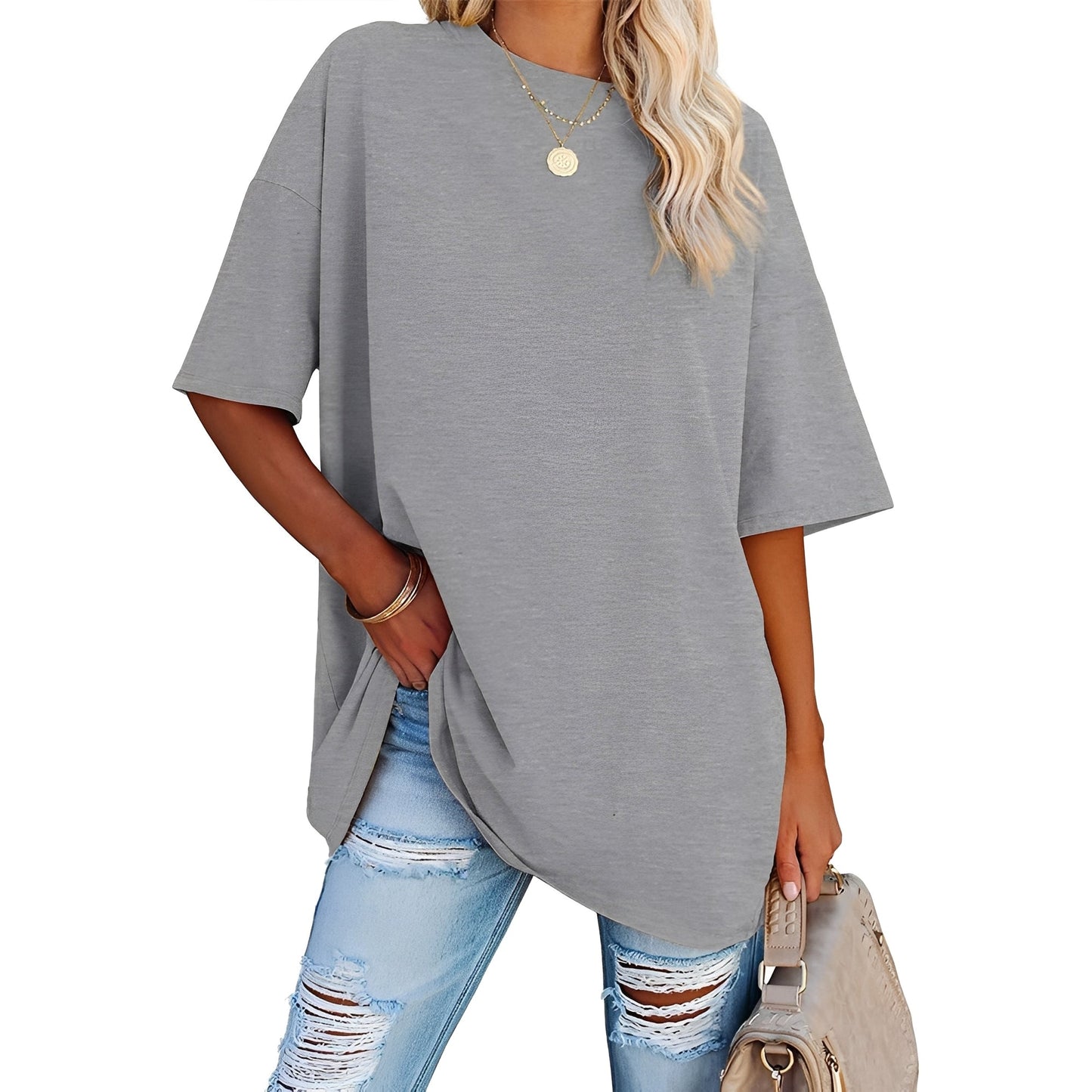 Alice - Locker geschnittenes T-Shirt mit breiten Schultern