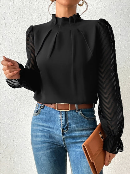 Bella - Chiffon-Bluse mit langen Ärmeln