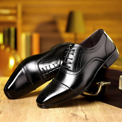 Ronan - Retro-Herrenschuhe mit spitzer Form