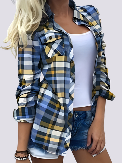 Charlotte - Buntes Langarmhemd