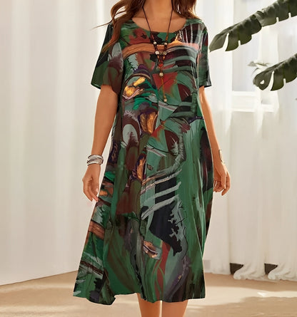 Alexa - Modisches, bedrucktes Damenkleid mit lockerer Passform