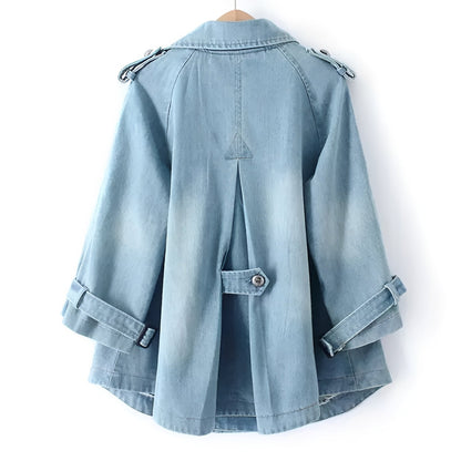 Faye - Schicker Cape-Mantel aus Denim