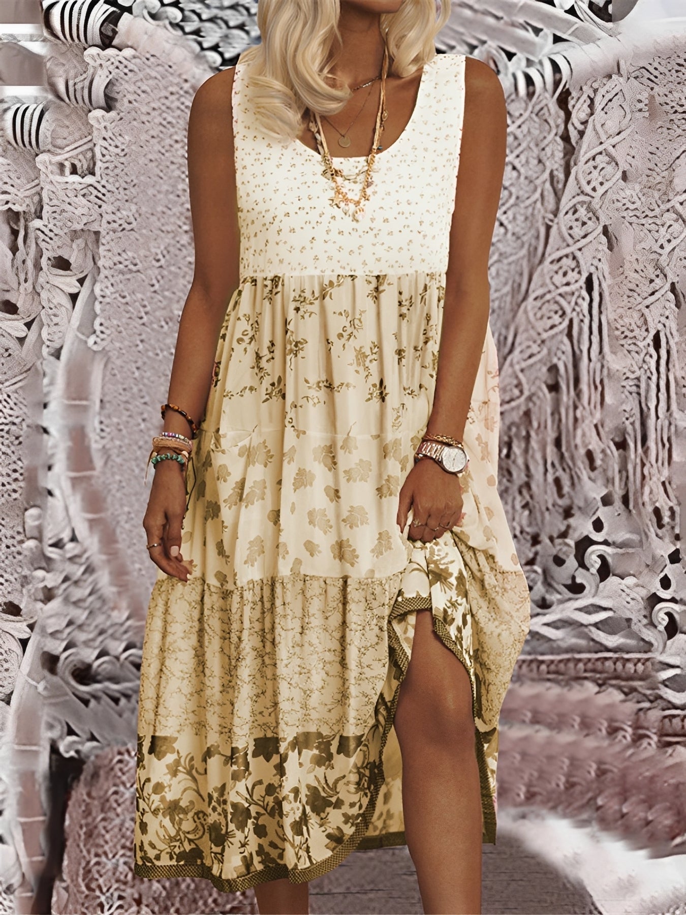 Nancy - Modisches Boho-Midikleid