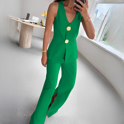 Verna - Bequemes ärmelloses Top mit Hose