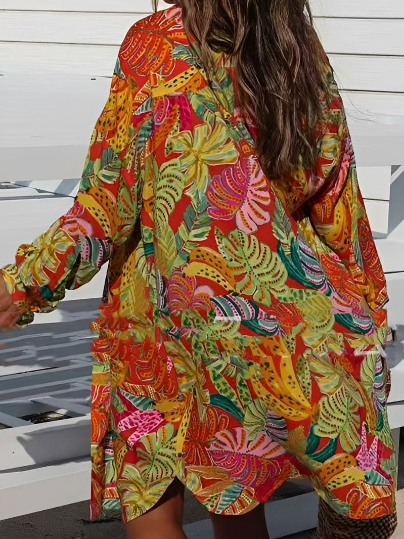 Montes - Kleid mit Blumenmuster und Knöpfen