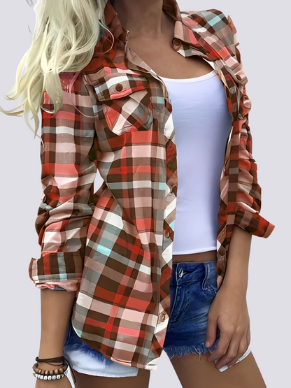 Charlotte - Buntes Langarmhemd