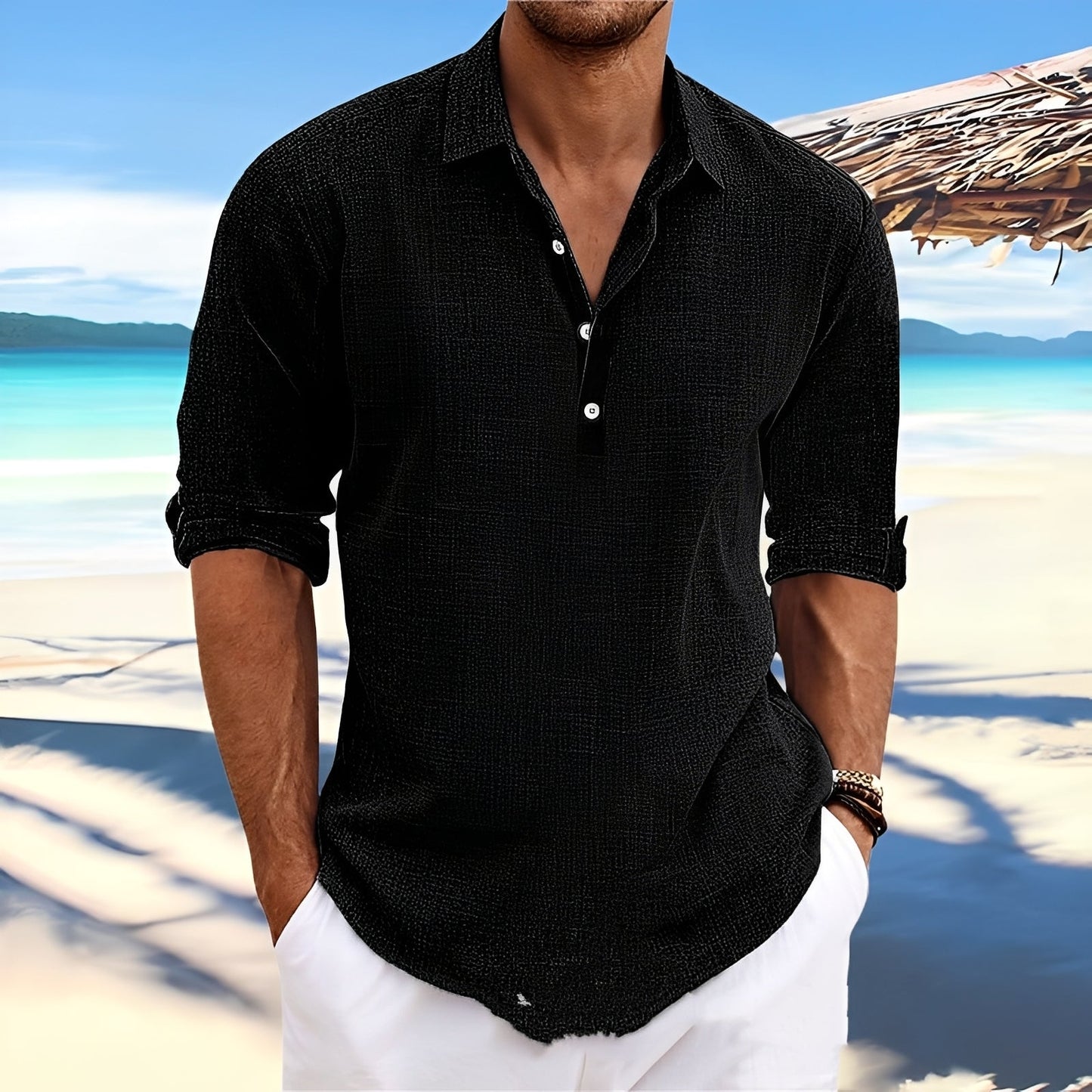 Ricky – Herren Langarmhemd – ideal für entspannte, warme Tage