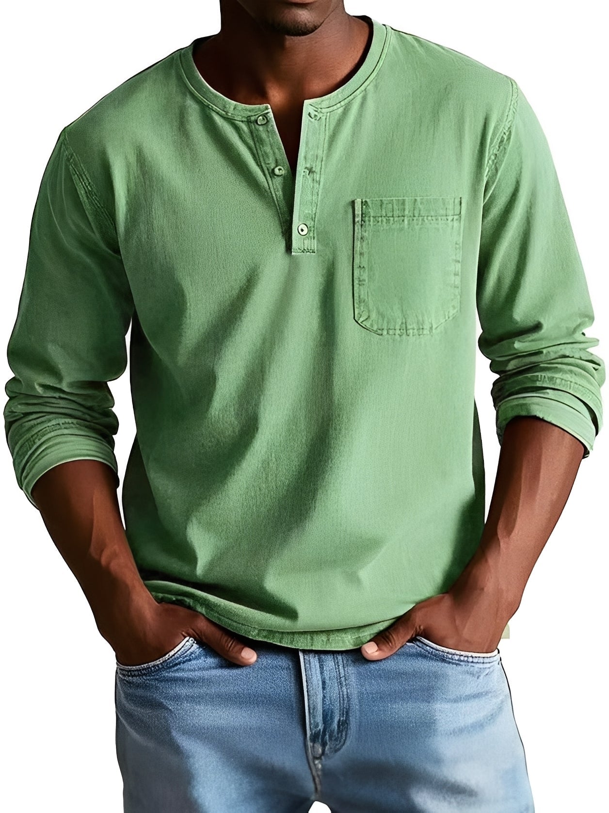 Steve - Lockeres Herren-Langarmhemd