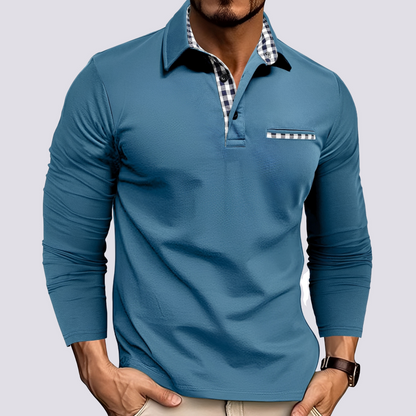 Mark – Herren-Polohemd – Langarm-Casual-Shirts