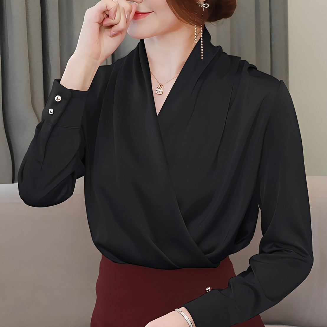 Isabel - Elegantes Top mit V-Ausschnitt