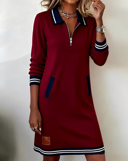 Tanya - Kleid mit langen Ärmeln und Zipper