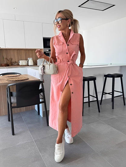 Steph - Elegantes Denim-Midikleid