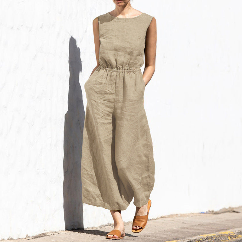 Angela - Lockerer ärmelloser Damenjumpsuit