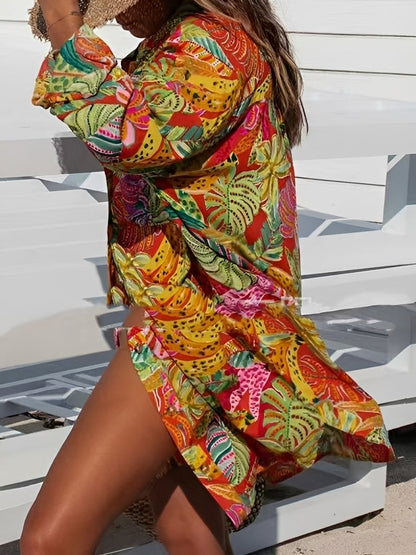 Montes - Kleid mit Blumenmuster und Knöpfen