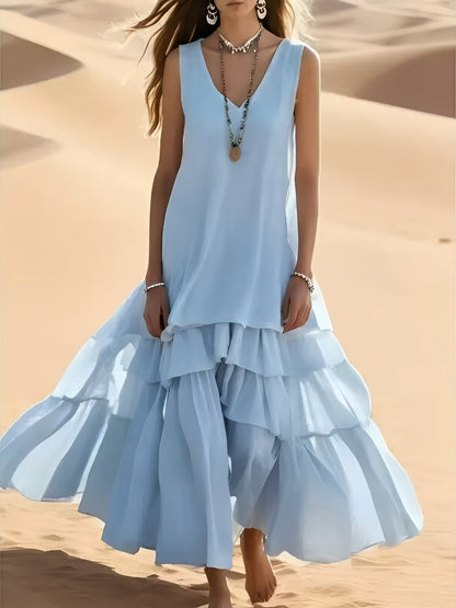 Mollie - Großzügiges Maxikleid mit entspanntem Saum für Damen