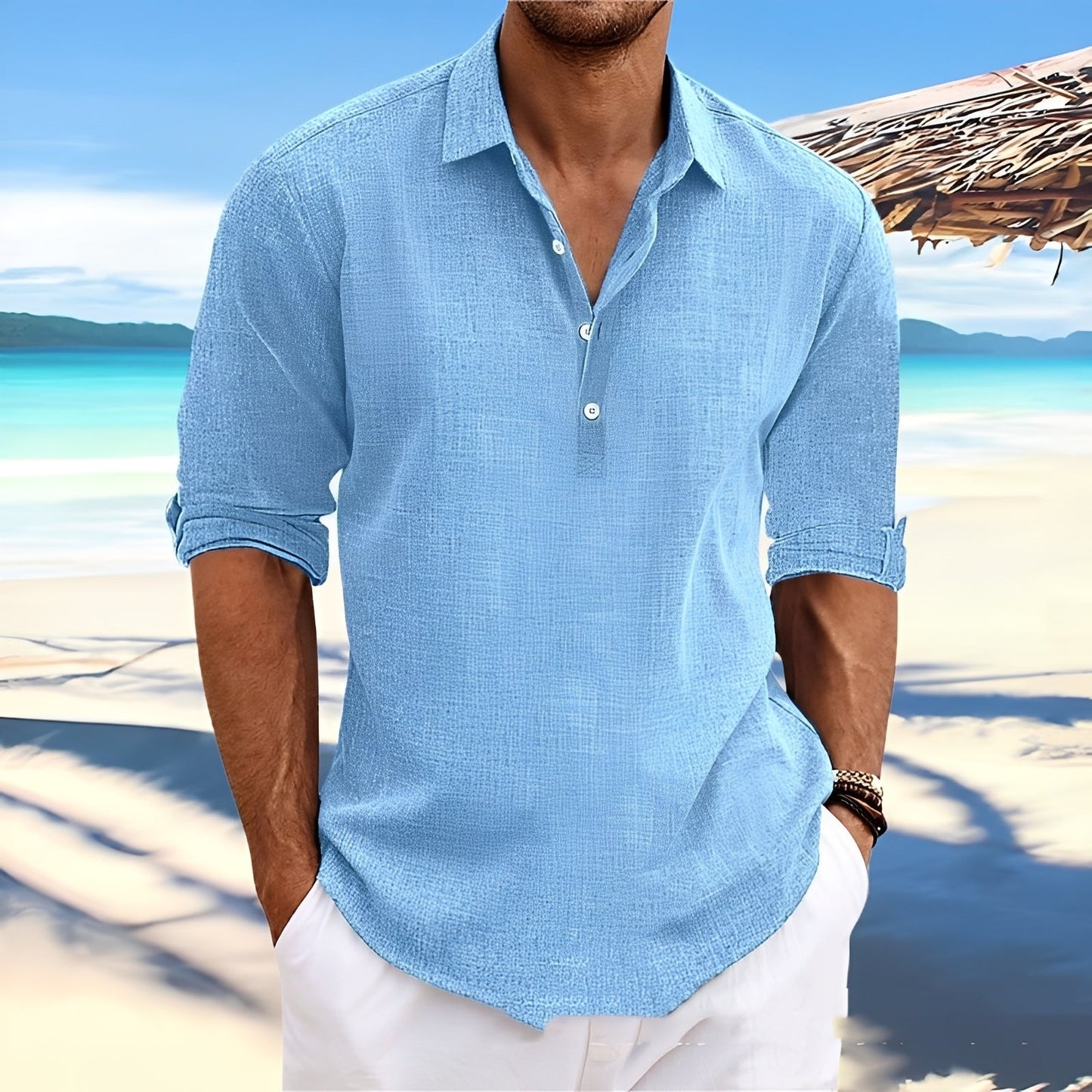 Ricky – Herren Langarmhemd – ideal für entspannte, warme Tage