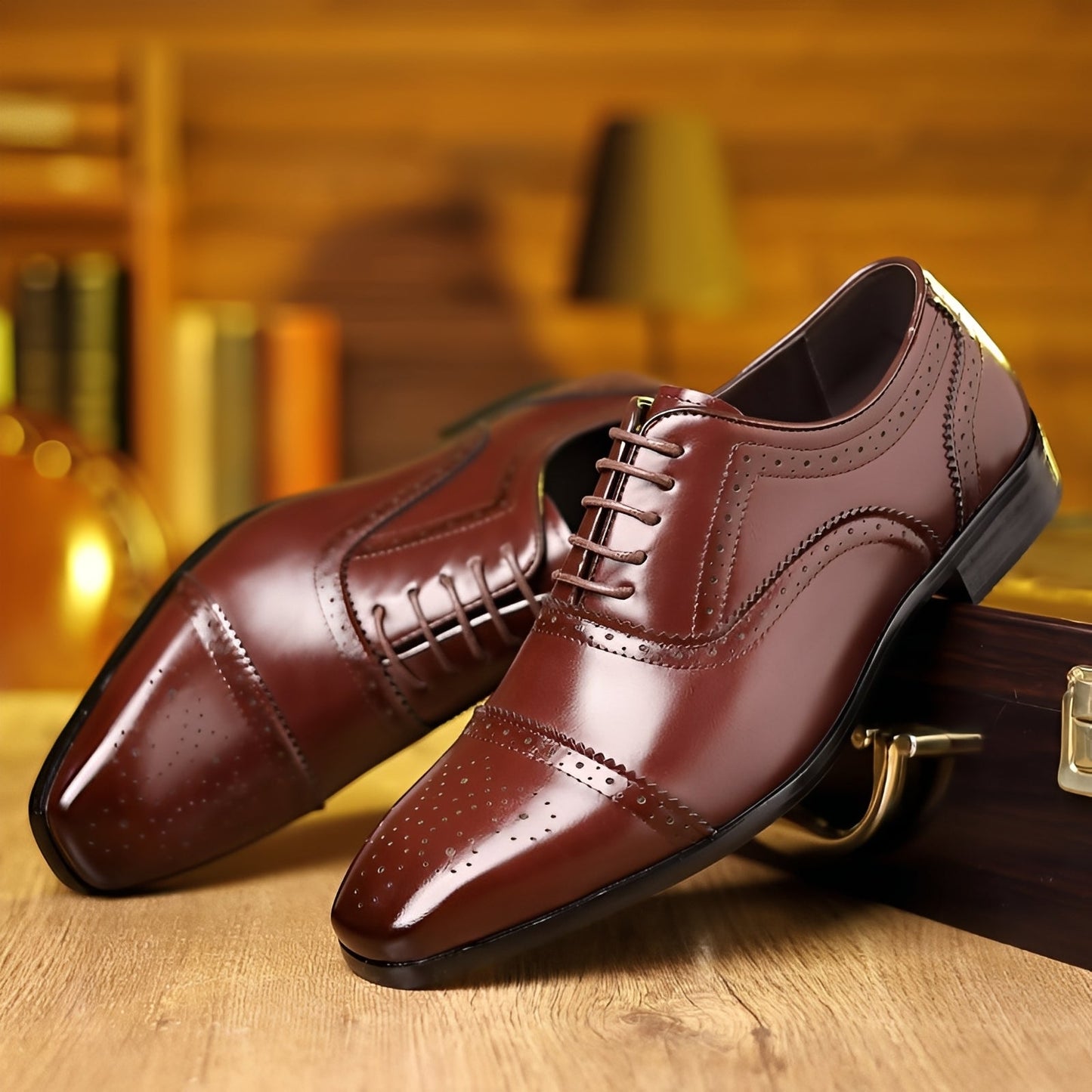 Ronan - Retro-Herrenschuhe mit spitzer Form