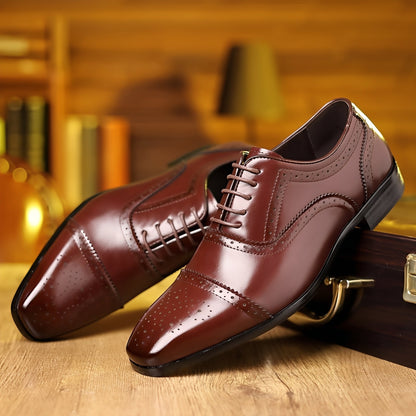 Ronan - Retro-Herrenschuhe mit spitzer Form