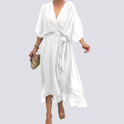 Jane - Asymmetrisches V-Ausschnitt-Kleid